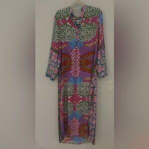 NEW Vibrant Floral Maxi Dress in Purple and Pink from Italy